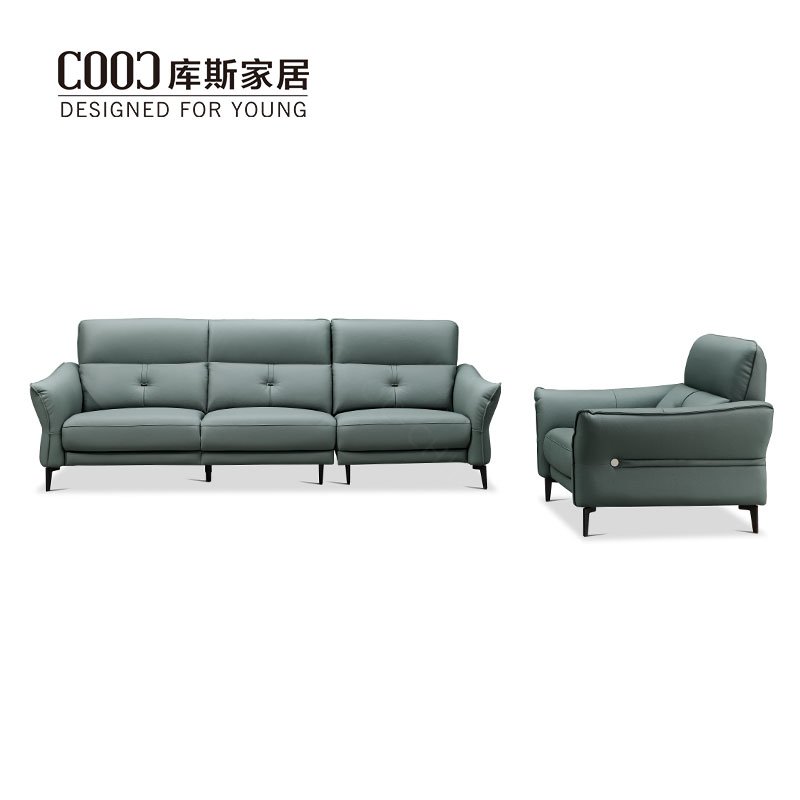 China Factory Modern Living Room Sofa Set 3 Seats Sectional Real Genuine Leather Sofa