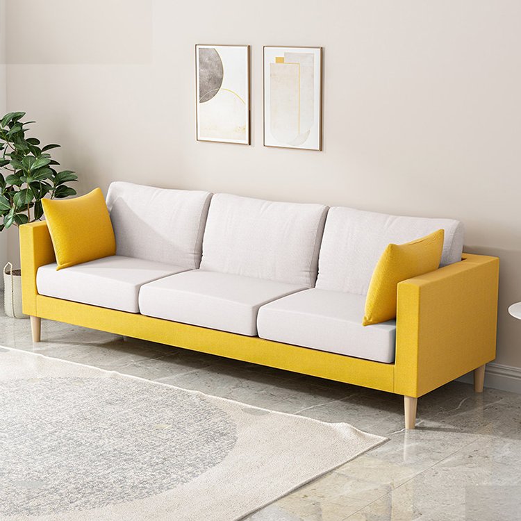 Home furniture modern Nordic couch living room sofa leisure fabric sofa with wood legs