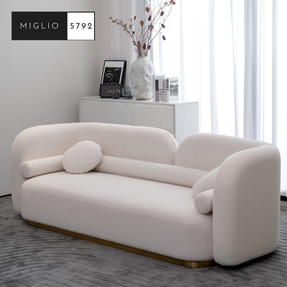 Factory Direct Sales Modern Style Funiture Living Room Sofa White Cloud Modular Sofa Minimalist Wabi-Sabi Style Curved Sofa