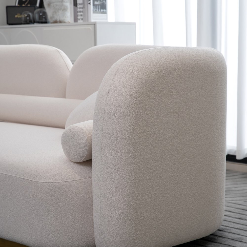 Factory Direct Sales Modern Style Funiture Living Room Sofa White Cloud Modular Sofa Minimalist Wabi-Sabi Style Curved Sofa
