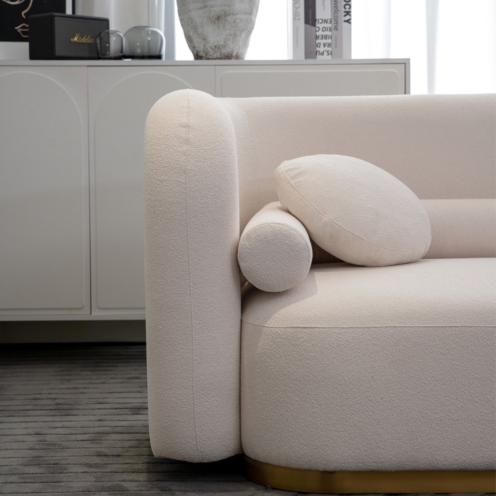 Factory Direct Sales Modern Style Funiture Living Room Sofa White Cloud Modular Sofa Minimalist Wabi-Sabi Style Curved Sofa