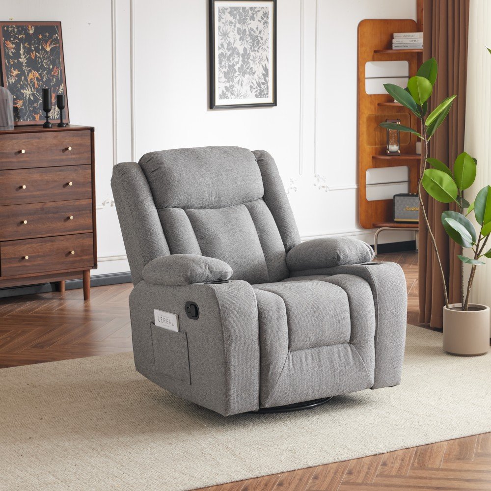 Sans New Arrival Wholesale Manual Modern Fabrics One Seat Glider Swivel Recliner Sofa Oversize Chair For Living Room