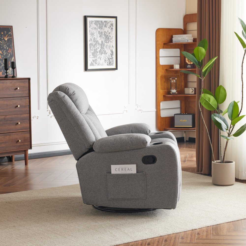 Sans New Arrival Wholesale Manual Modern Fabrics One Seat Glider Swivel Recliner Sofa Oversize Chair For Living Room