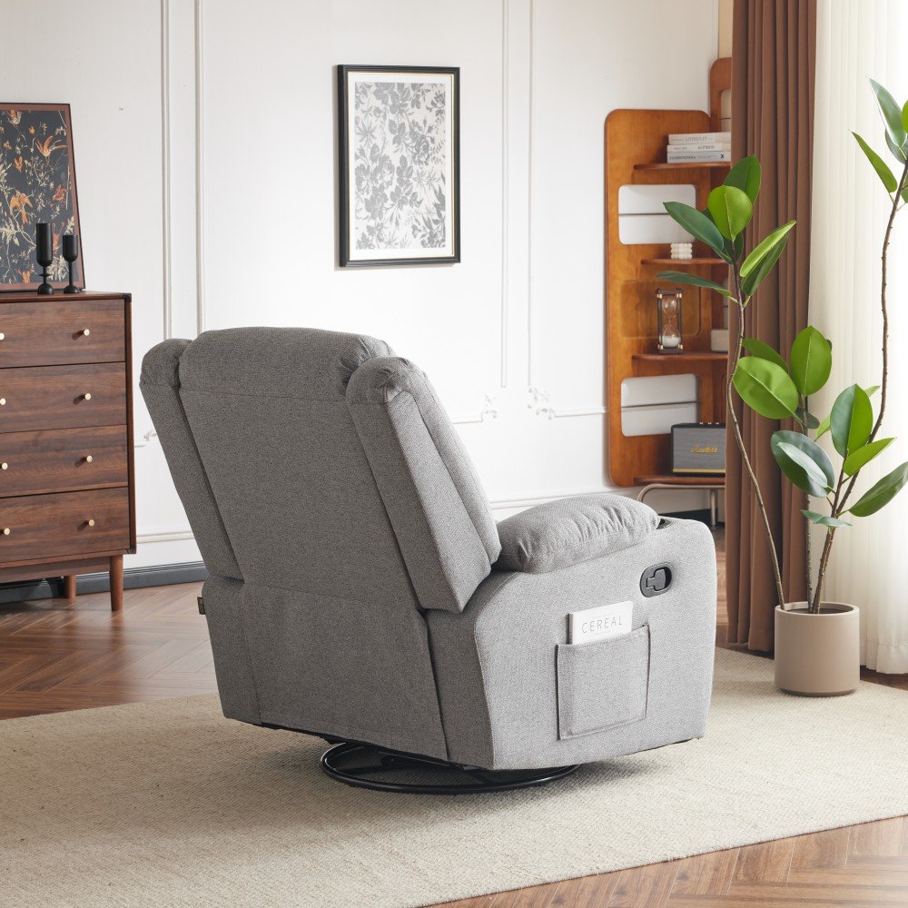 Sans New Arrival Wholesale Manual Modern Fabrics One Seat Glider Swivel Recliner Sofa Oversize Chair For Living Room