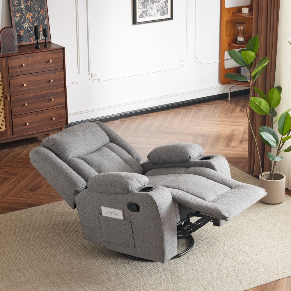 Sans New Arrival Wholesale Manual Modern Fabrics One Seat Glider Swivel Recliner Sofa Oversize Chair For Living Room