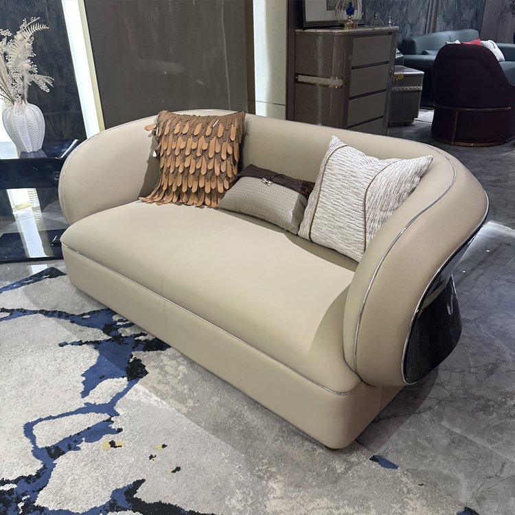 High quality living room leather sofa sets stylish modern hotel lounge 3 seats living room furniture sofa vip room for home
