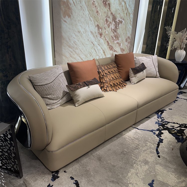 High quality living room leather sofa sets stylish modern hotel lounge 3 seats living room furniture sofa vip room for home