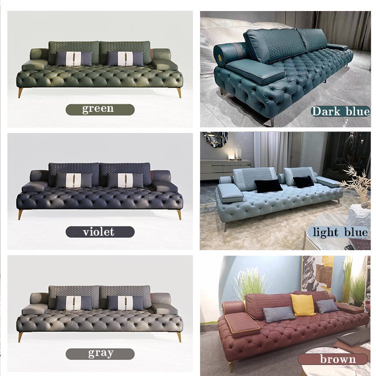 Contemporary Italian new design Modern luxury living room furniture sofa set couches luxury leather living room sofa