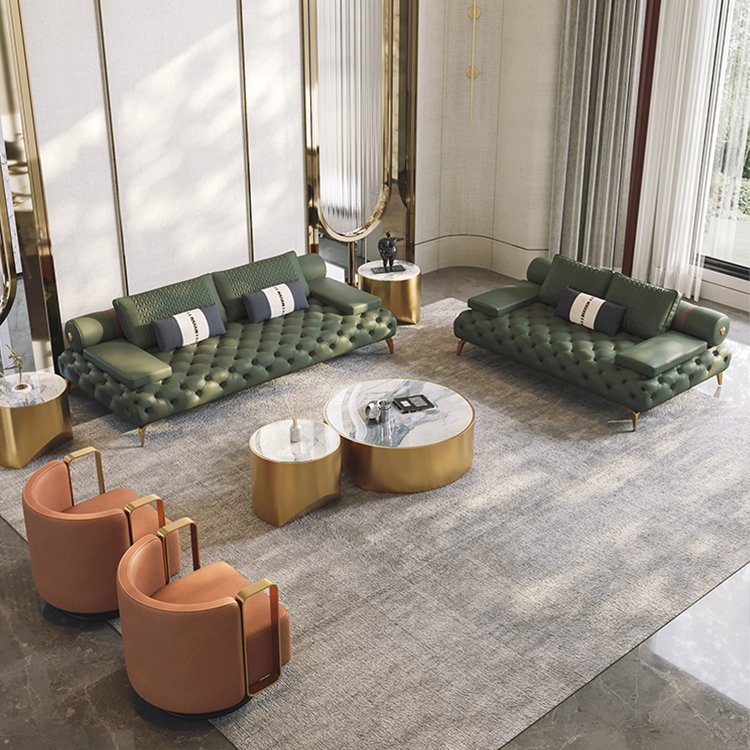 Contemporary Italian new design Modern luxury living room furniture sofa set couches luxury leather living room sofa
