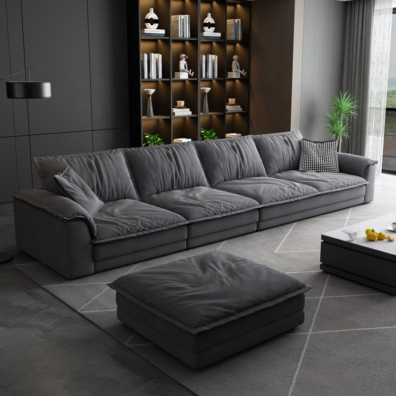 Luxury Sectional L Shaped Sofa with Armchair Soft Pillows Deep Seat Extra Large Couches Over Size Corner Sofa Living Room Sofas