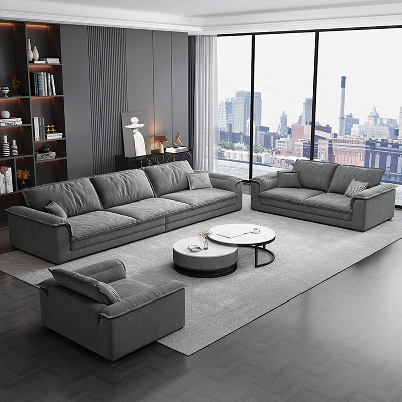 Luxury Sectional L Shaped Sofa with Armchair Soft Pillows Deep Seat Extra Large Couches Over Size Corner Sofa Living Room Sofas