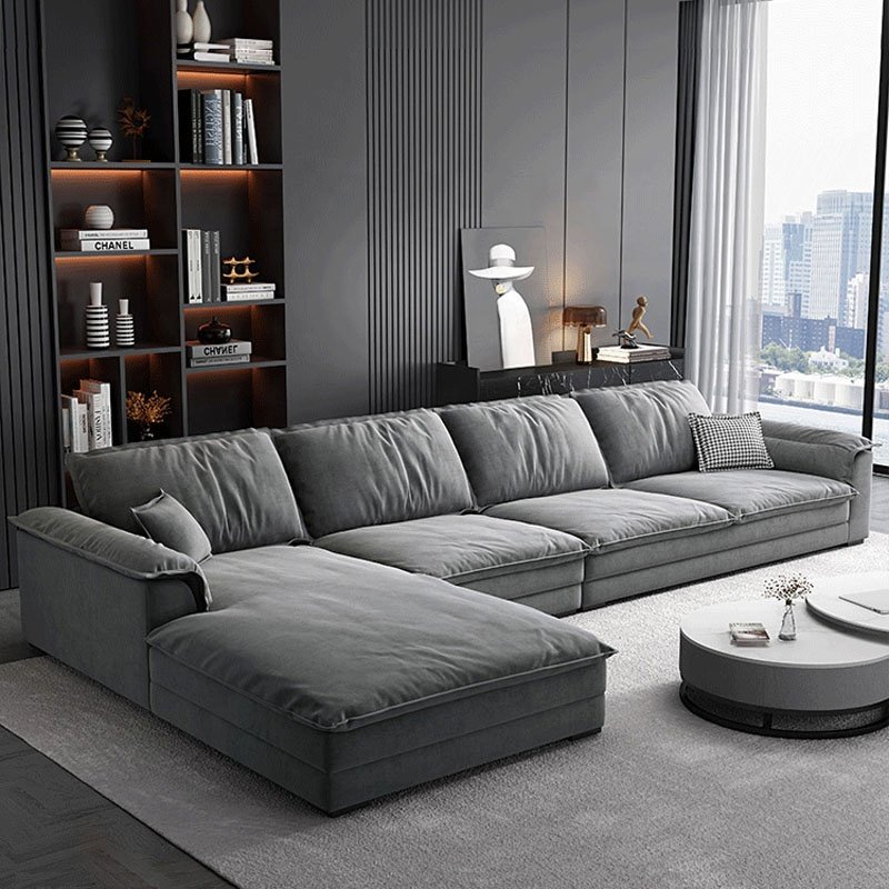 Luxury Sectional L Shaped Sofa with Armchair Soft Pillows Deep Seat Extra Large Couches Over Size Corner Sofa Living Room Sofas