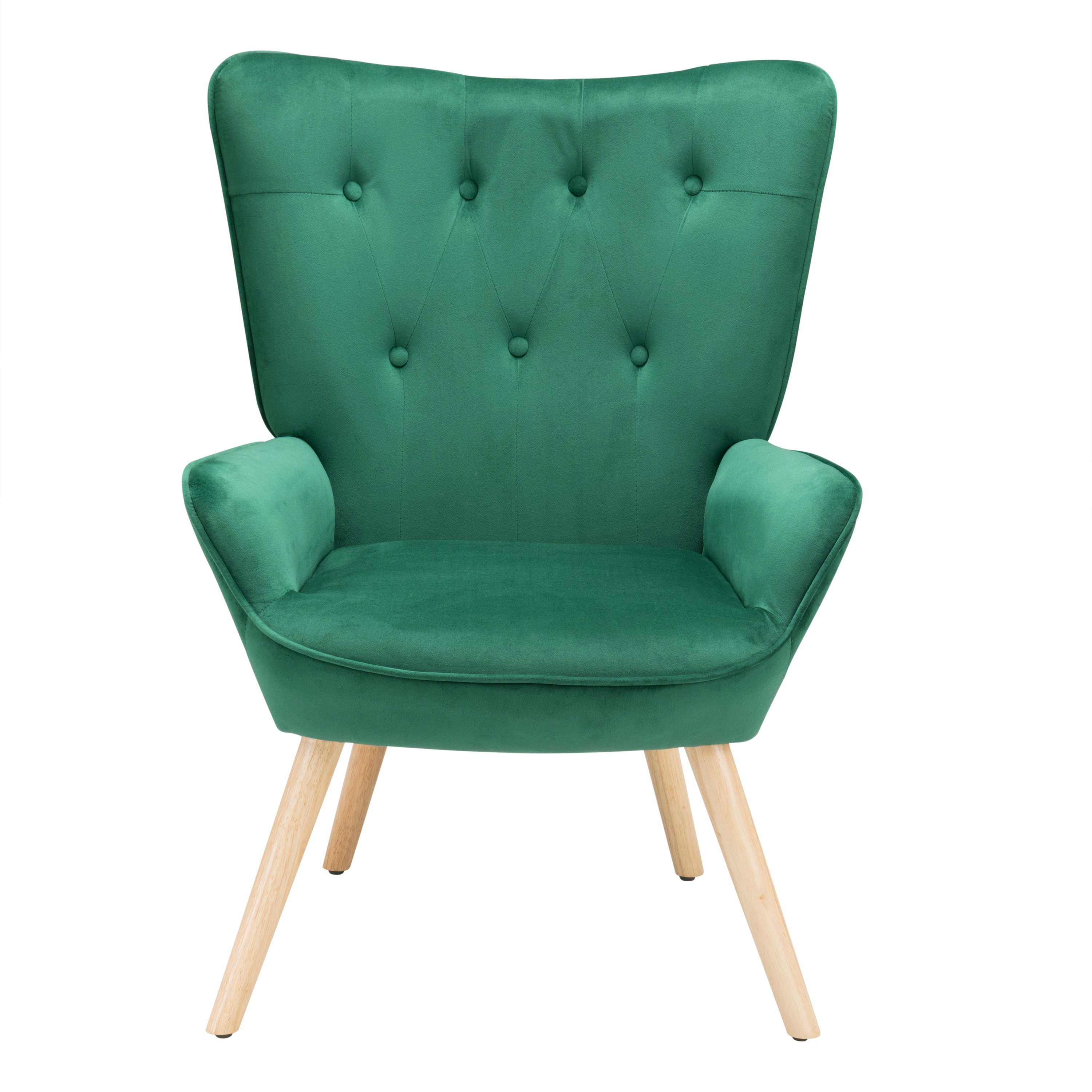 For living room High Back Modern Colorful Velvet Sofa chairs with footstool