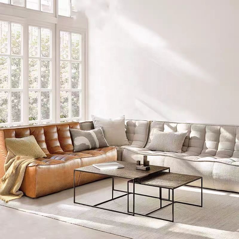 DONSUN Modern Design Sectional Modular Living Room Sofas Sets Leather Couch Home Furniture Lounge Sofa