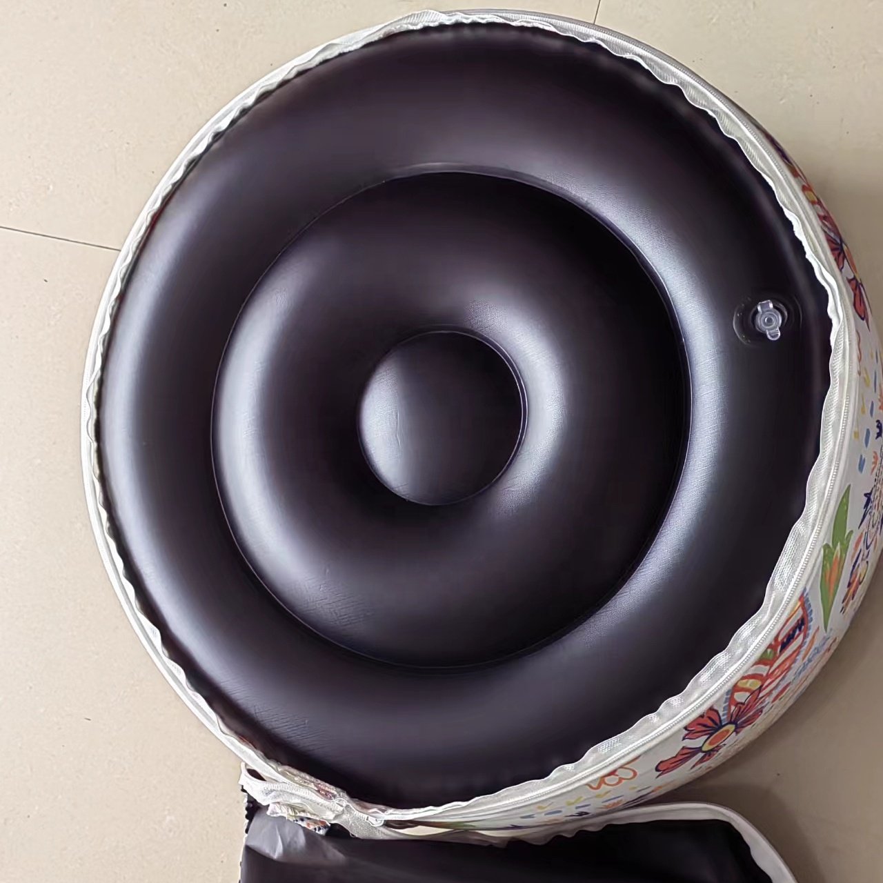 Hign quality Classic black inflatable PVC covered round sofa foot stool living room sofa bar stool
