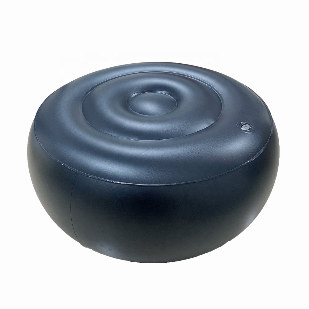 Hign quality Classic black inflatable PVC covered round sofa foot stool living room sofa bar stool