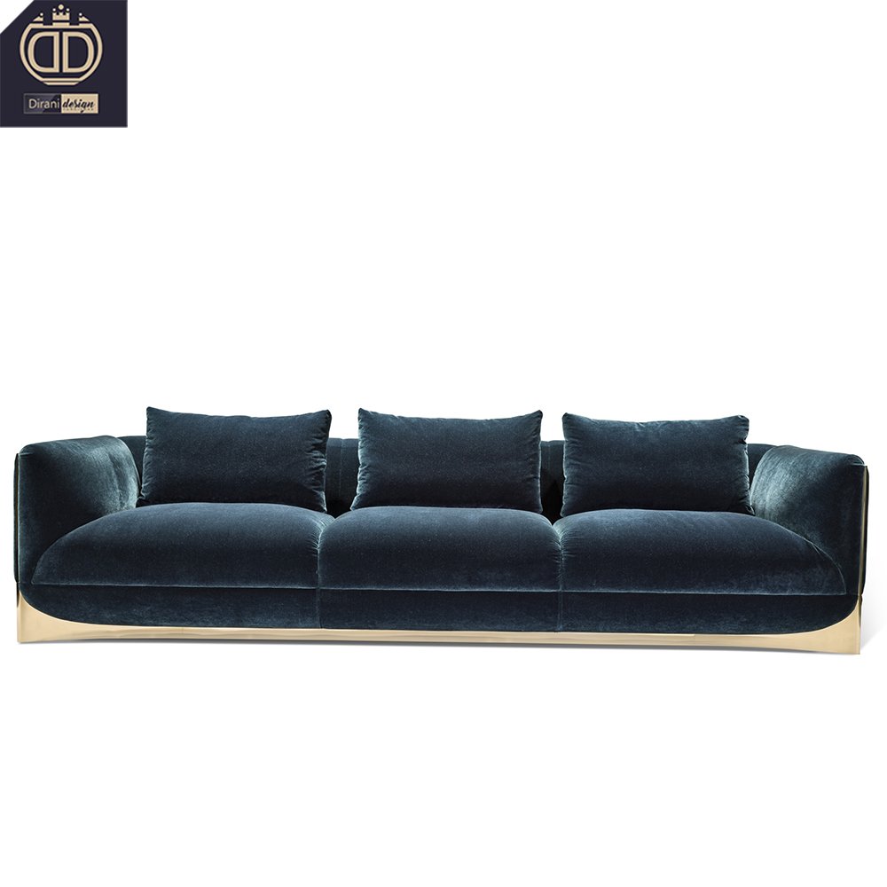 hotel light gray napa leather sofa metal leg modern design luxury villa living room sofa