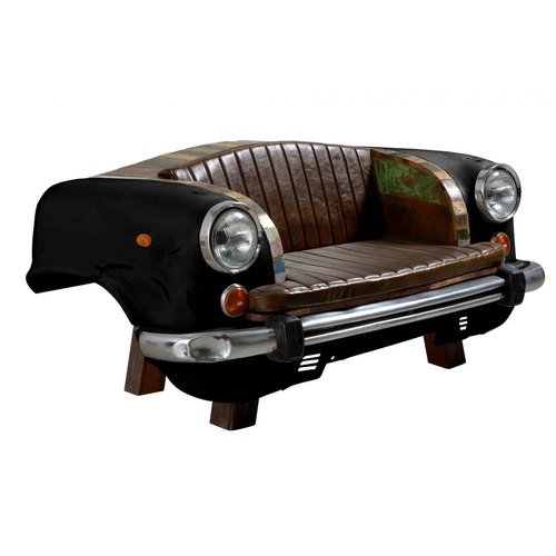 Nice Hot Sale Living Room Terrace Wooden Resin Half Car Body Part Resin Leather Wooden Modern Antique Classic Sofa Bench
