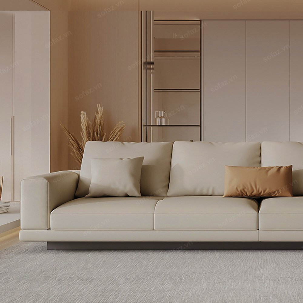 Made in Vietnam living room sofa modern design upholstered in high quality leather living room sofa size 2550 x 900 x 850 mm