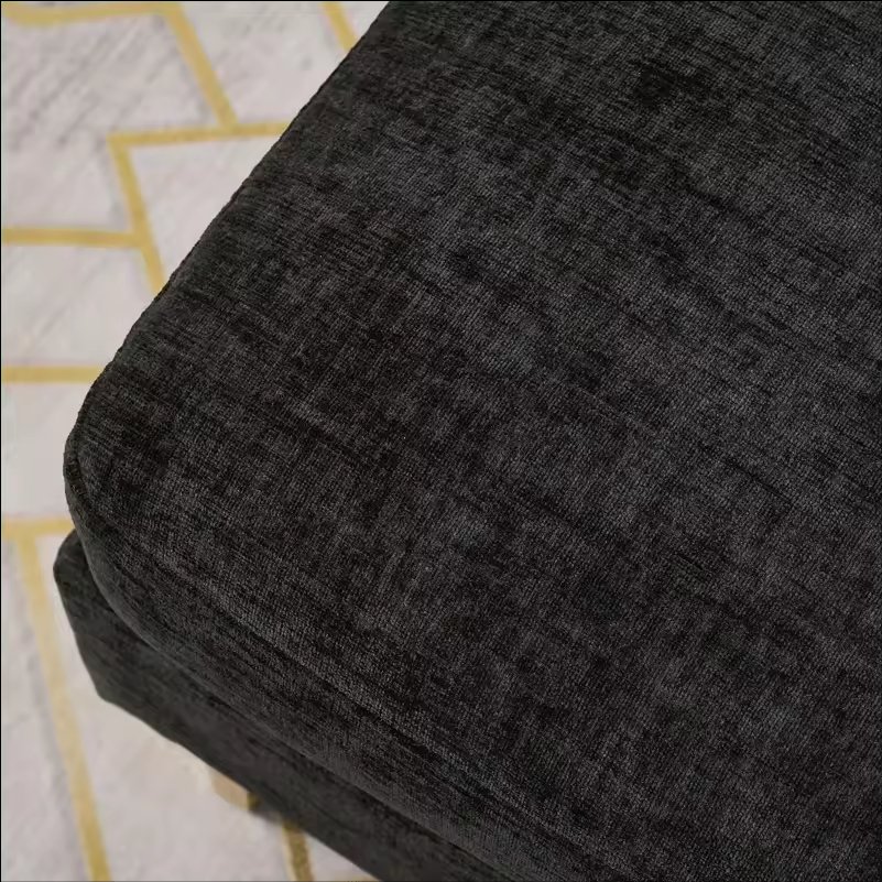 Sans E-Commerce U Shape Black Fabric Sectional Couches Luxury Living Room Sofa