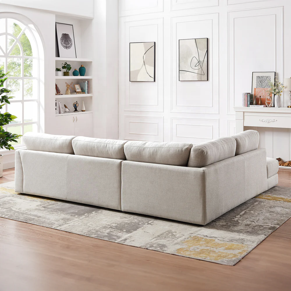 Convertible Modern Upholstered Couch L- Shaped Corner Sectional Sofa with Reversible Chaise Living Room Sofas