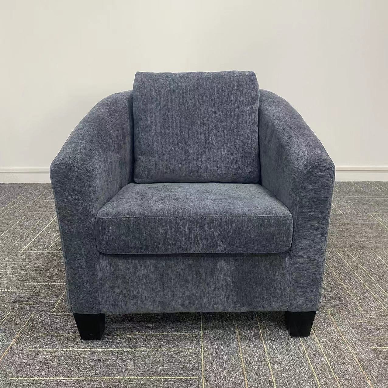 Hot sale Modern upholstered seat couch living room sofas chair leisure furniture armchair fabric elegant solid wood sofas