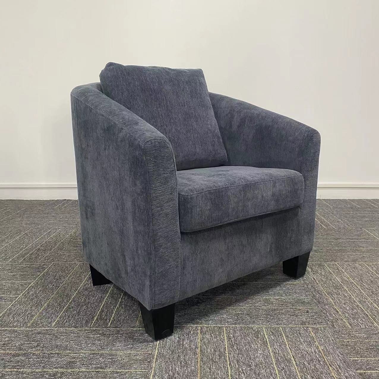 Hot sale Modern upholstered seat couch living room sofas chair leisure furniture armchair fabric elegant solid wood sofas