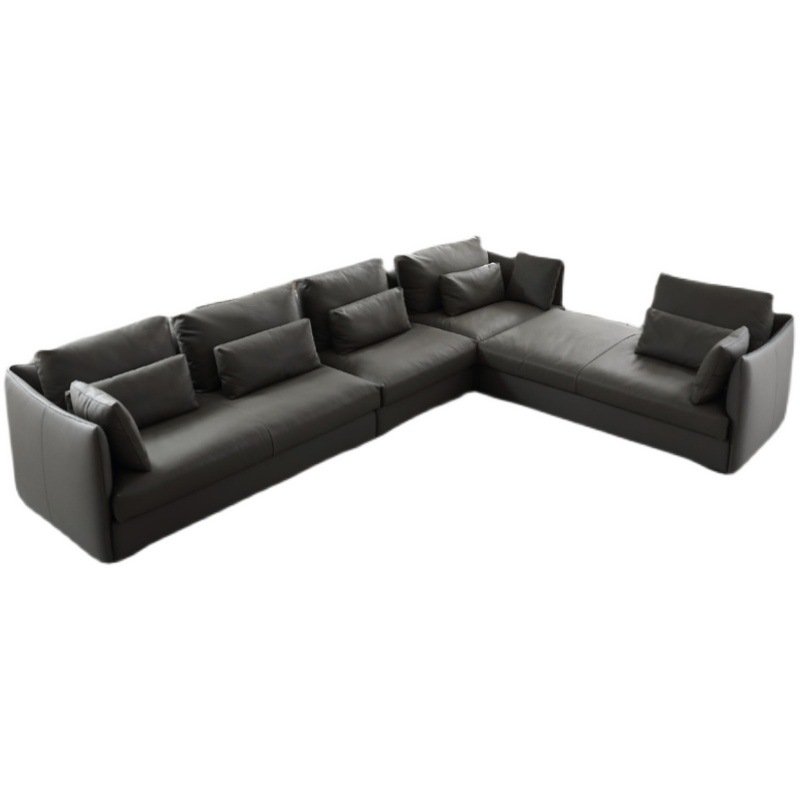 Black Sofa Large Flat Layer Timeless Leather Sofa Set Furniture Luxury For Classic Refined Look
