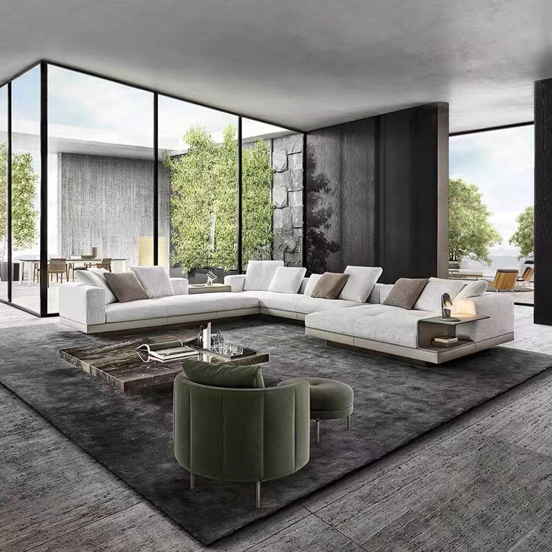 modern relax Italian corner sofas modern luxury elegant velvet fabric modular sectional couch living room sofa sets