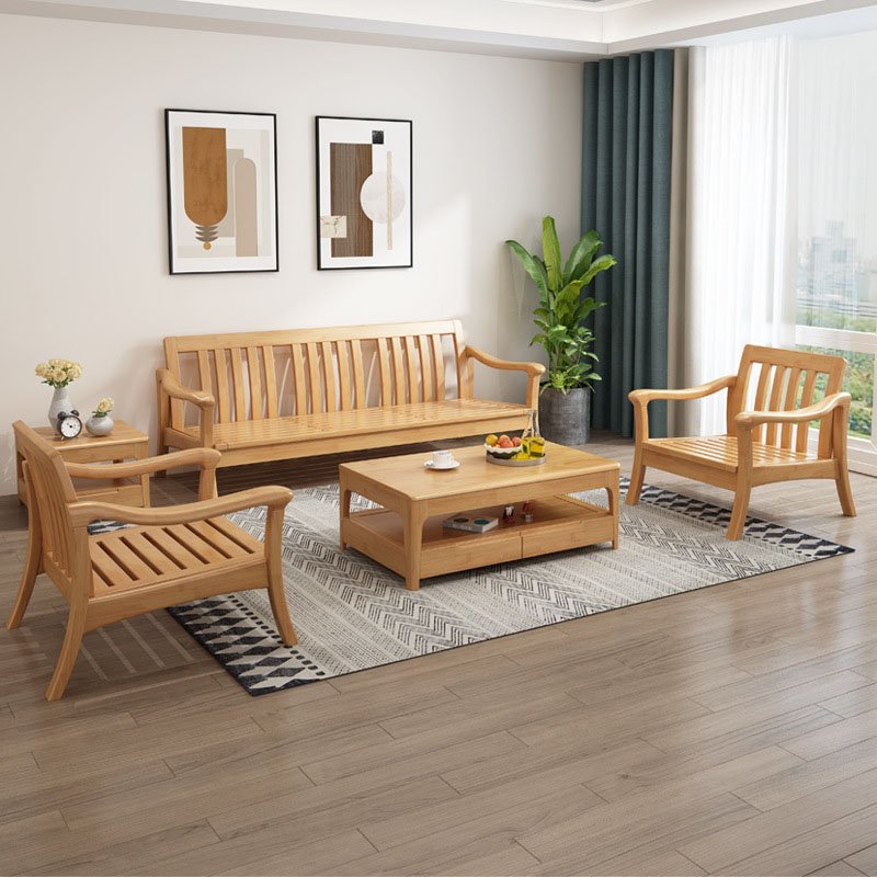 All solid wood sofa winter and summer dual-use living room furniture combination sofa small apartment Nordic corner sofa