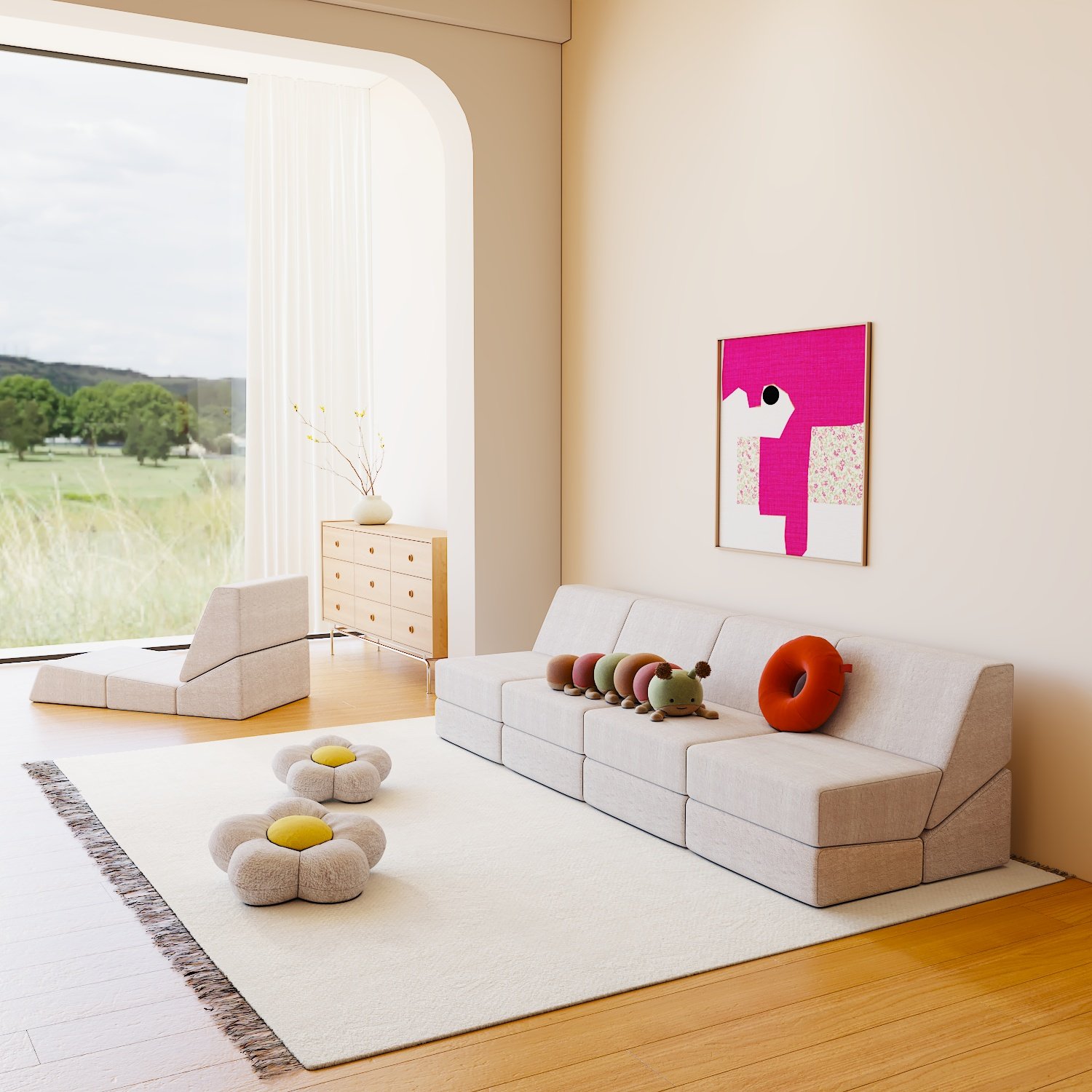 2023 Customization Detachable Cover Sofa Bed Luxury Sleeping Mattress Pad Foldable Cheap Living Room Sofas with Pillows