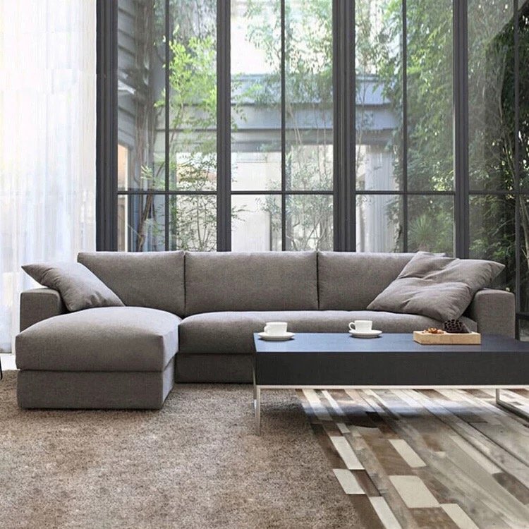 Small apartment latex combination Living room sofas simple Nordic style can be dismantled and washed down fabric sectional sofa
