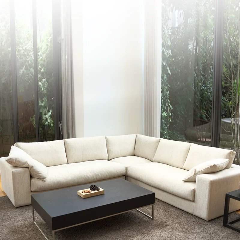 Small apartment latex combination Living room sofas simple Nordic style can be dismantled and washed down fabric sectional sofa