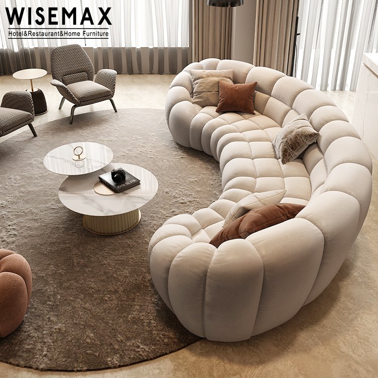 WISEMAX FURNITURE Modern leisure soft fabric sofa L shape modular conrner living room sofa set recliner U shape sectional sofa