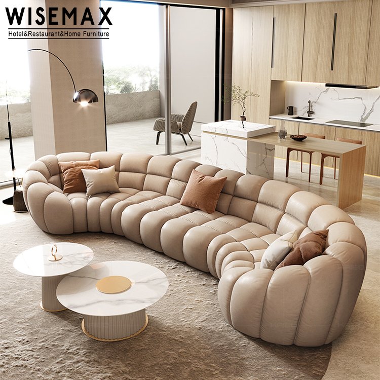 WISEMAX FURNITURE Modern leisure soft fabric sofa L shape modular conrner living room sofa set recliner U shape sectional sofa