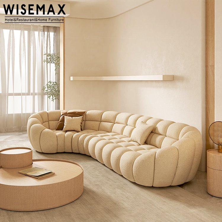 WISEMAX FURNITURE Modern leisure soft fabric sofa L shape modular conrner living room sofa set recliner U shape sectional sofa