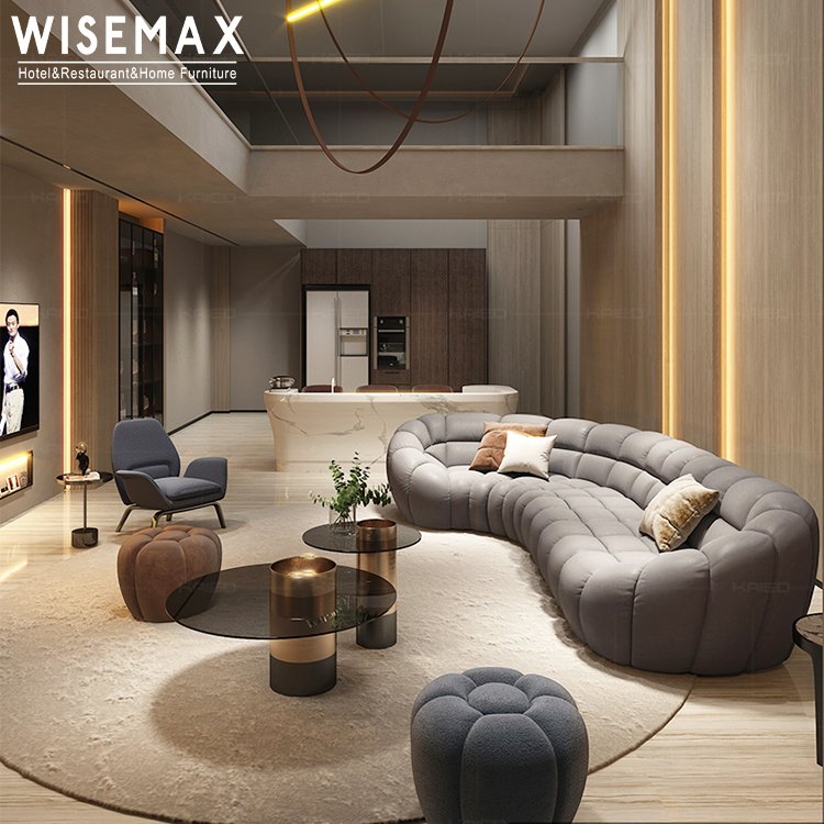 WISEMAX FURNITURE Modern leisure soft fabric sofa L shape modular conrner living room sofa set recliner U shape sectional sofa