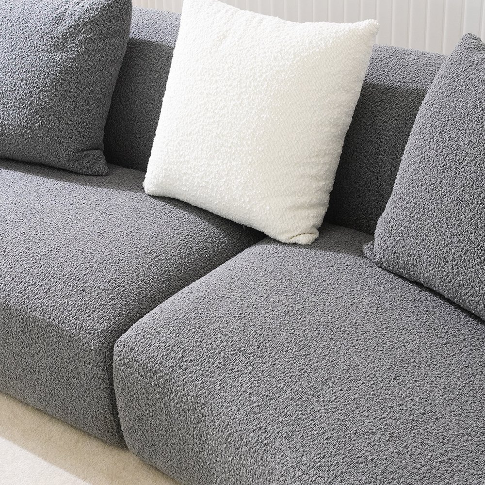 Luxury Living Room Furniture 4 Seater Curved Sofa Irregular Boucle Curve Shape Unique Sectional Curved Modular Teddy Sofa