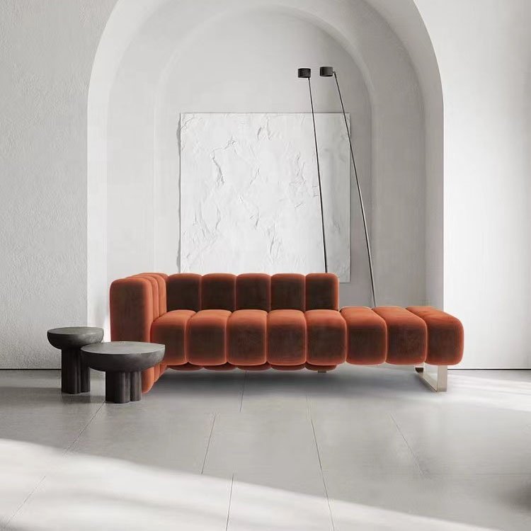 High Quality Luxury Hallway Rectangle Footstool Velvet Lounge Sofa 2-3 Seater Long Bench For Hotel Home Shop