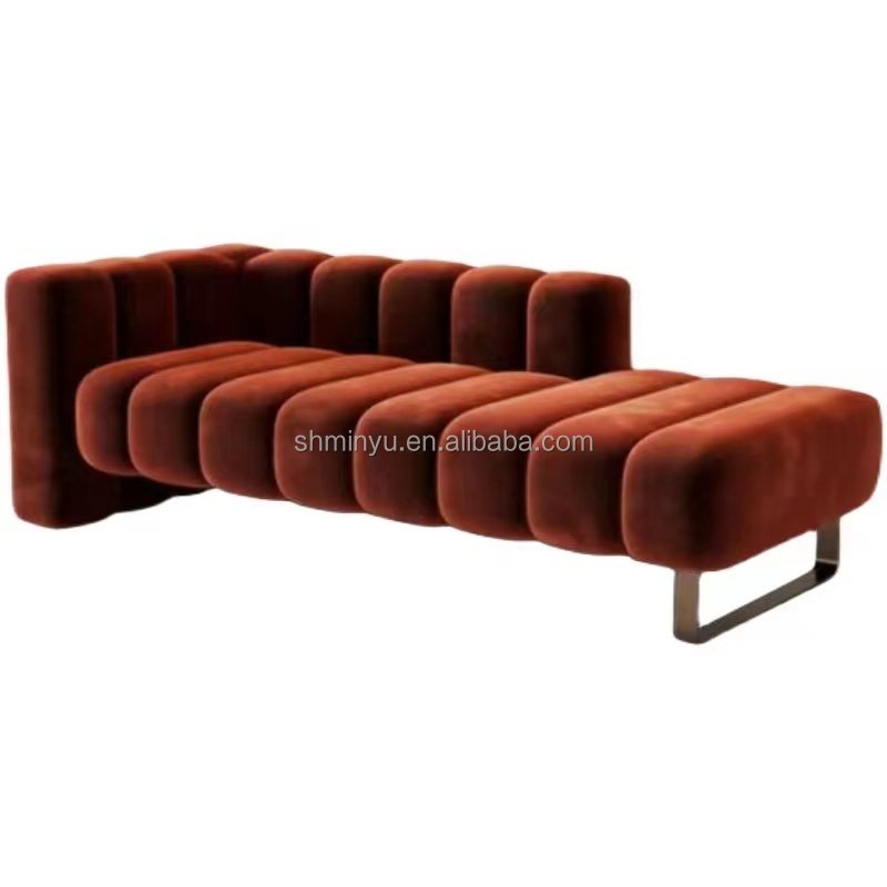 High Quality Luxury Hallway Rectangle Footstool Velvet Lounge Sofa 2-3 Seater Long Bench For Hotel Home Shop
