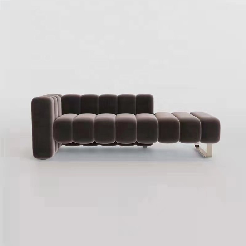 High Quality Luxury Hallway Rectangle Footstool Velvet Lounge Sofa 2-3 Seater Long Bench For Hotel Home Shop