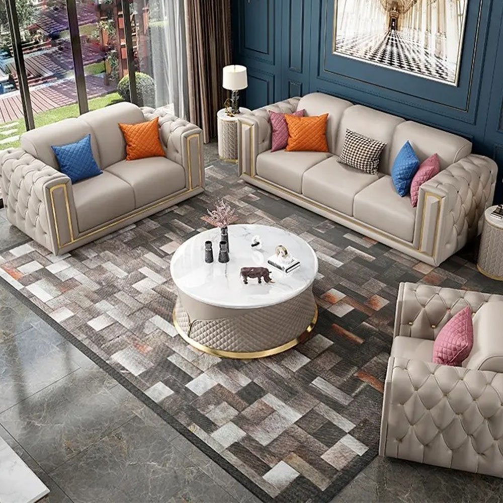 Dongguan TIANHANG 1 23Chesterfield Vintage Tufted Sofa Leather Chesterfield Sofas Living Room sofas