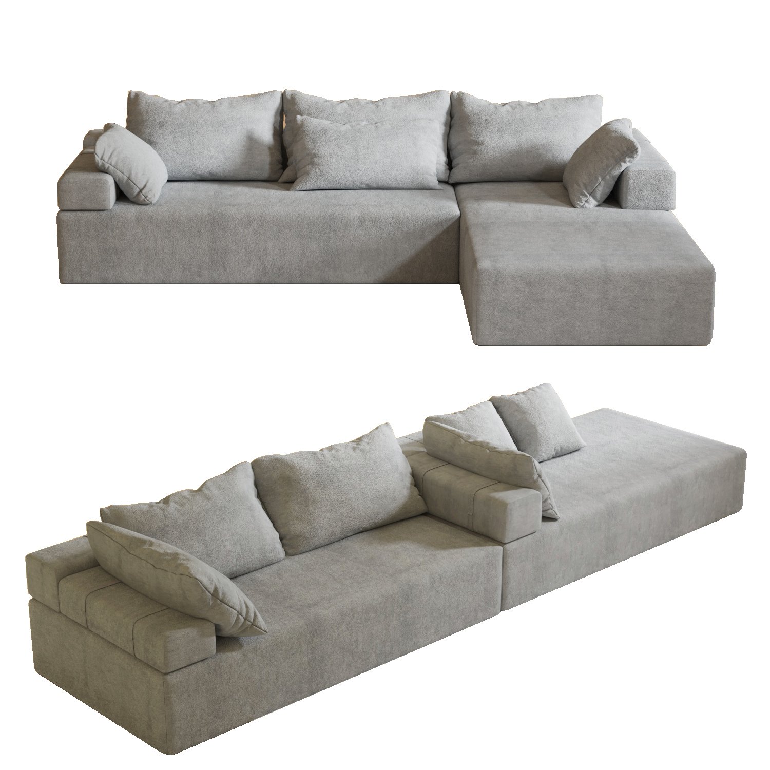Nordic L/I shape Sectional sofa bed With Ottoman Modular Combination Modular Sofas Long Living room Couch