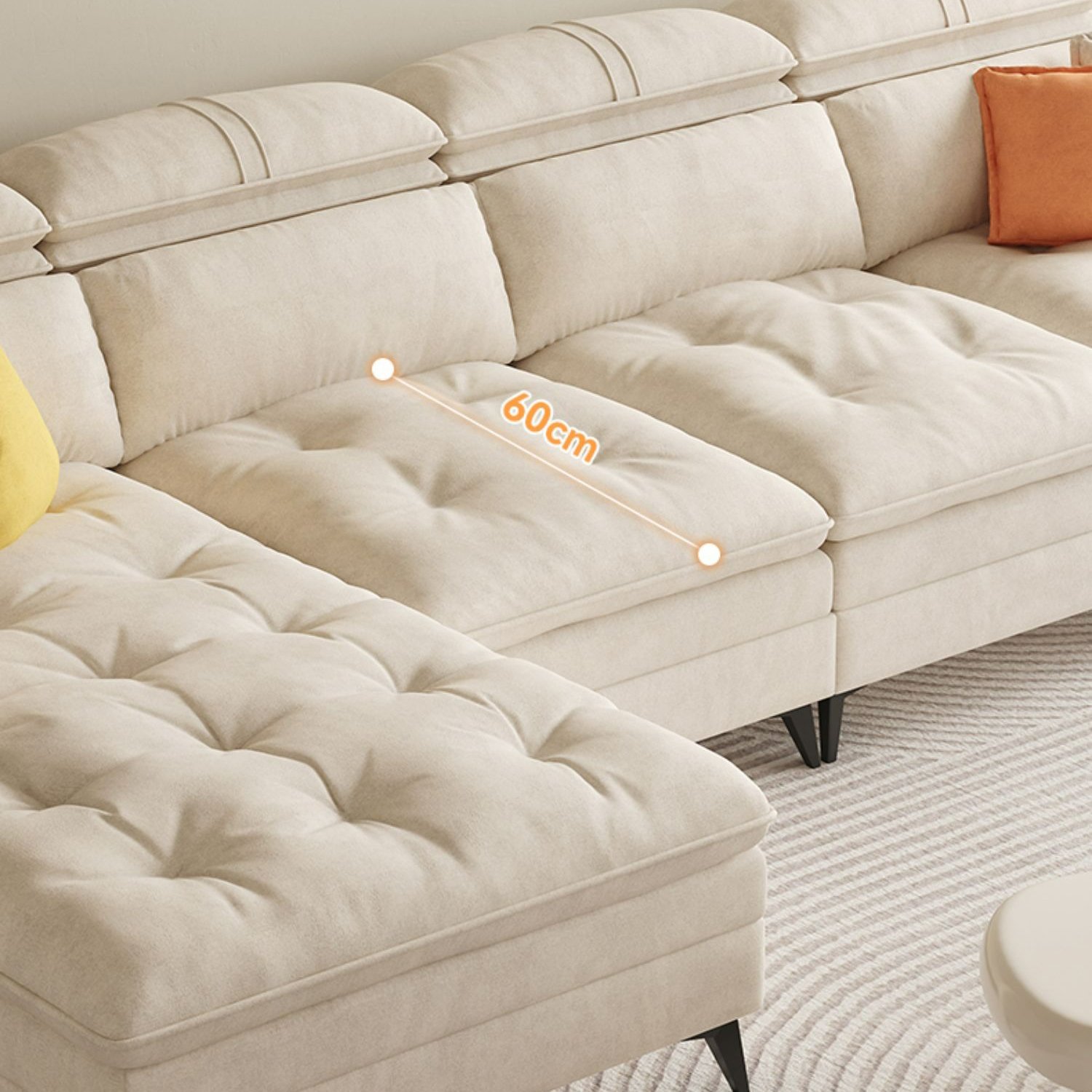 Foshan Factory Living Room Furniture Sofa Set Modern Couch Fabric Sofa L-shape Sofa Cloud Couch Modern Minimalist Style