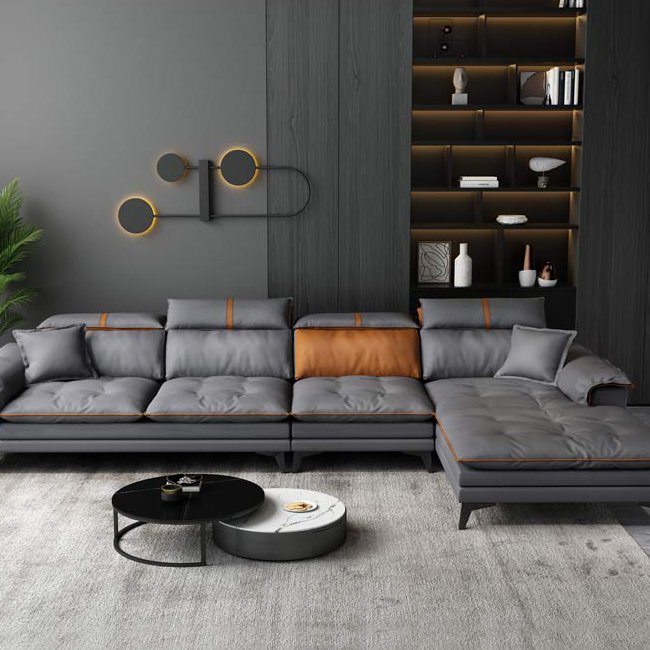 Foshan Factory Living Room Furniture Sofa Set Modern Couch Fabric Sofa L-shape Sofa Cloud Couch Modern Minimalist Style