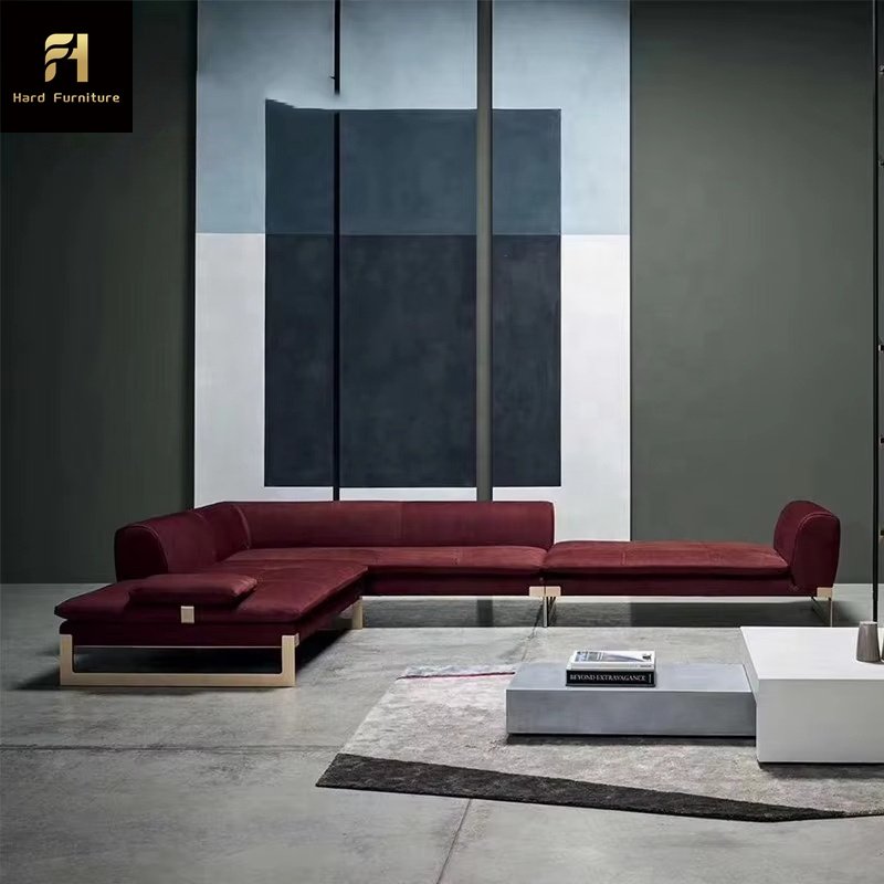 Modern Luxury Lounge Comfortable Matte Fabric L Shape Sofa Modular New Design Living Room Sofas