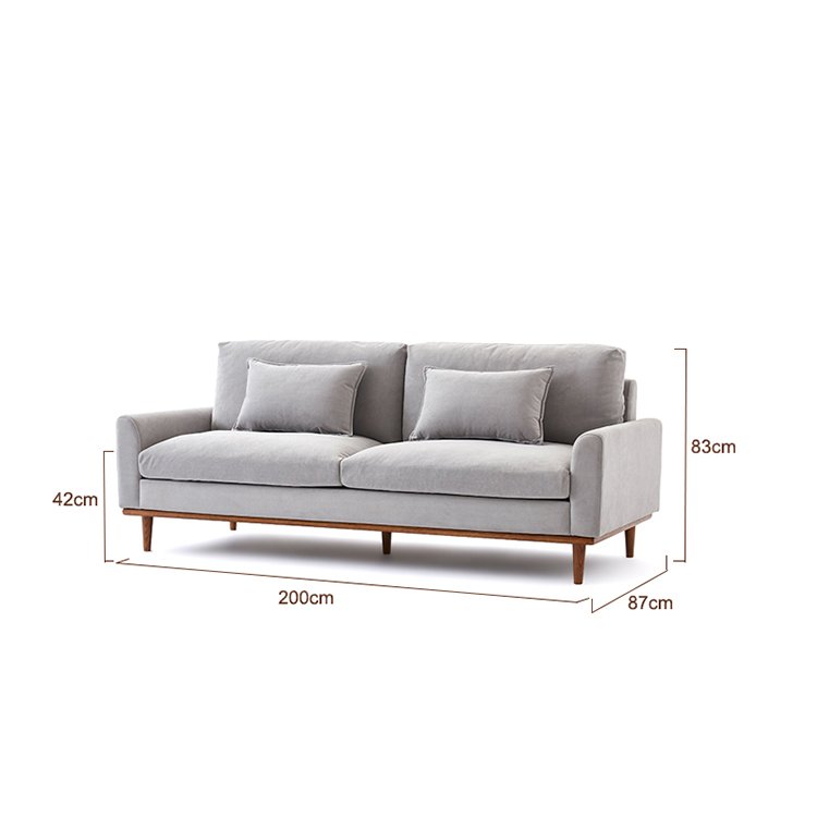Mid Century Modern Fabric Linen Sofa Couch Living Room Sofa Set Down Feather 2 Seat Loveseat Sofas