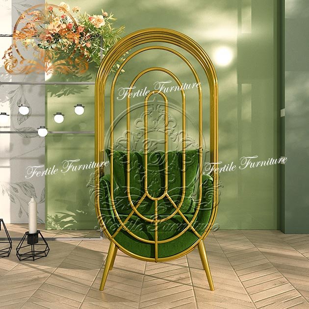 Birdcage Shape Gold Stainless Steel Royal Design Living Room Sofa Wedding For Couple