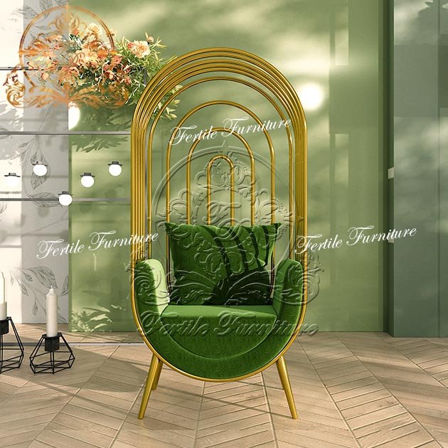 Birdcage Shape Gold Stainless Steel Royal Design Living Room Sofa Wedding For Couple