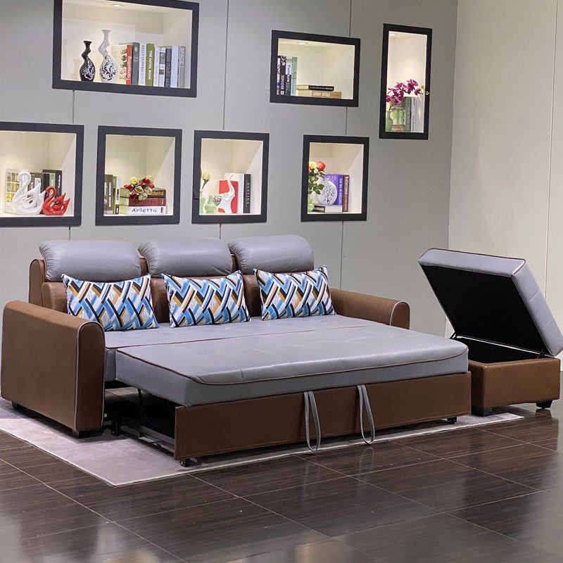 Strength factory modern living room furniture three person Technology cloth sofa foldable multifunctional sofa bed